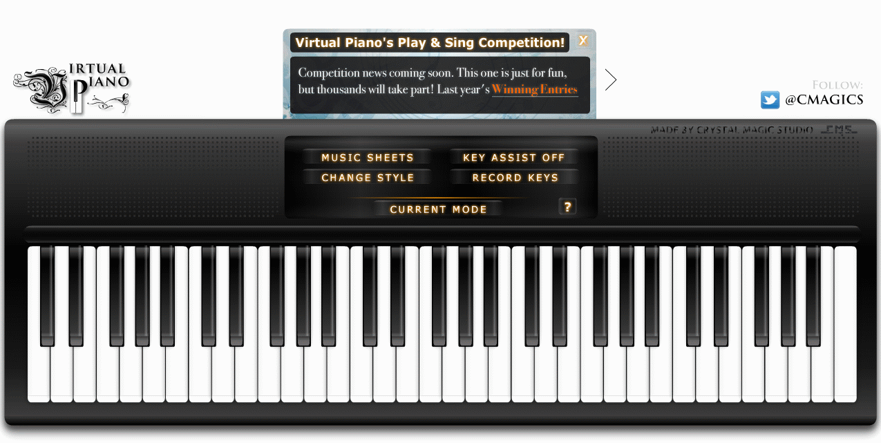 Screenshot virtual Piano